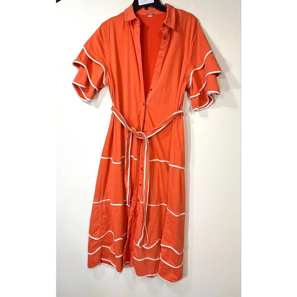 Alexis Rhodes Orange midi Dress XL - Picture 3 of 8